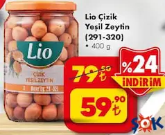 LİO ÇİZİK YEŞİL ZEYTİN 400 G